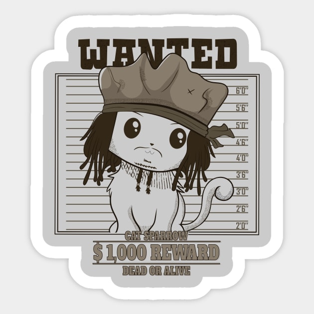 Wanted Cat Sticker by leepianti